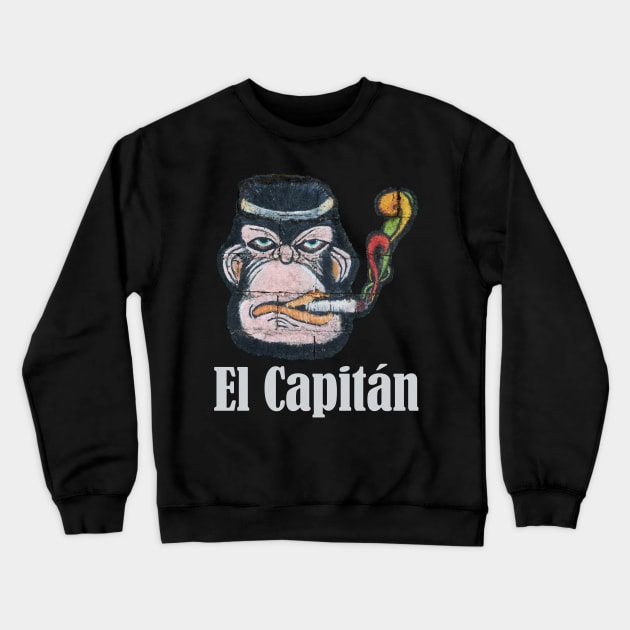 El Capitan Cool Monkey Leader Job Self-employed Startup Gift Crewneck Sweatshirt by peter2art